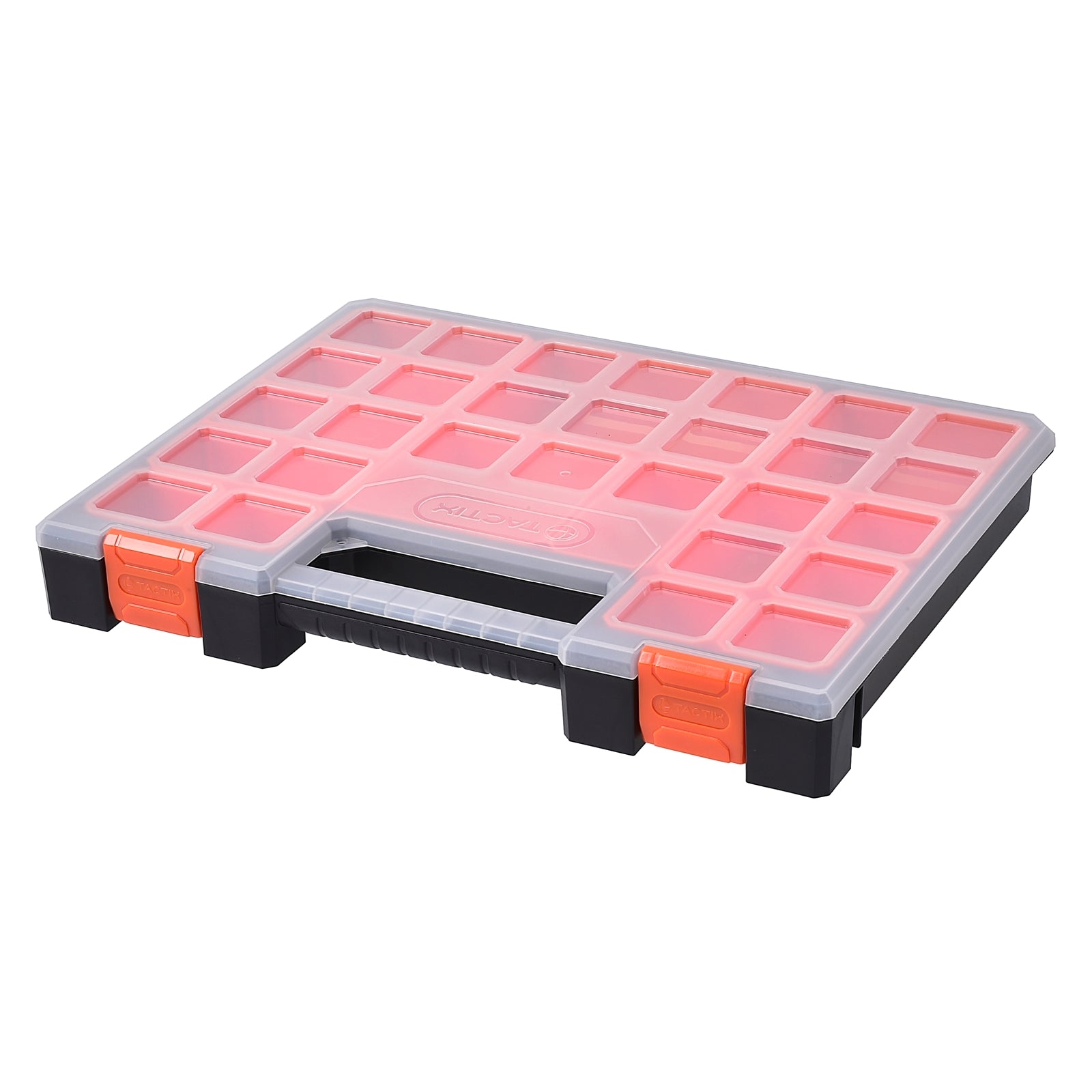 Tactix 405mm Organiser with 12 Removable Tubs, Black