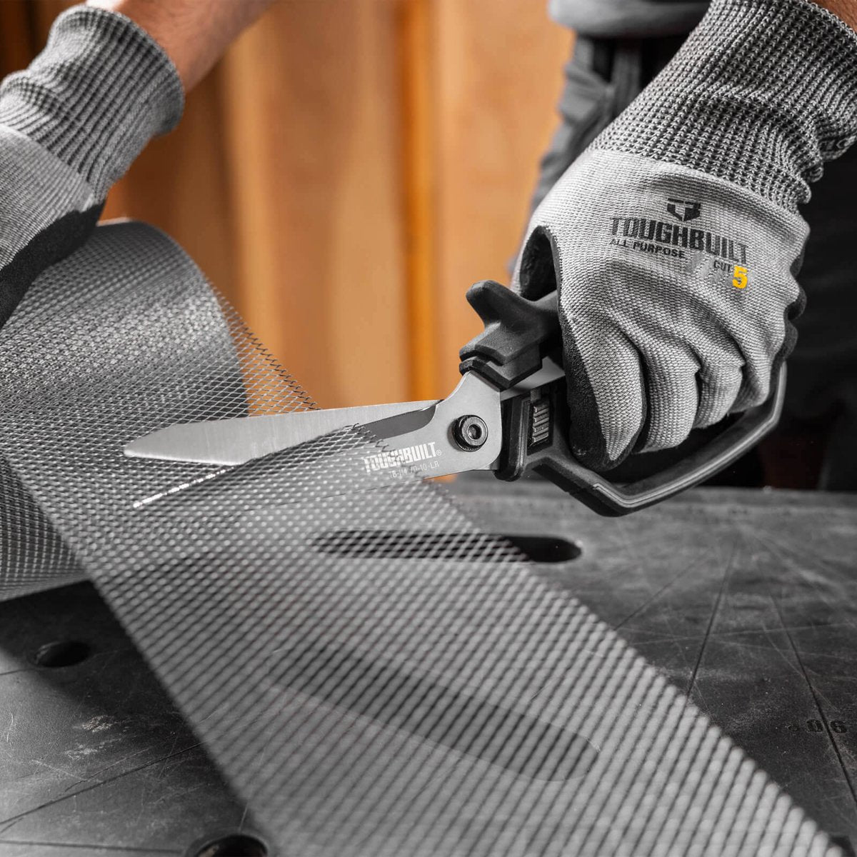 ToughBuilt 290mm Open Handle Shears with Serrated Edge