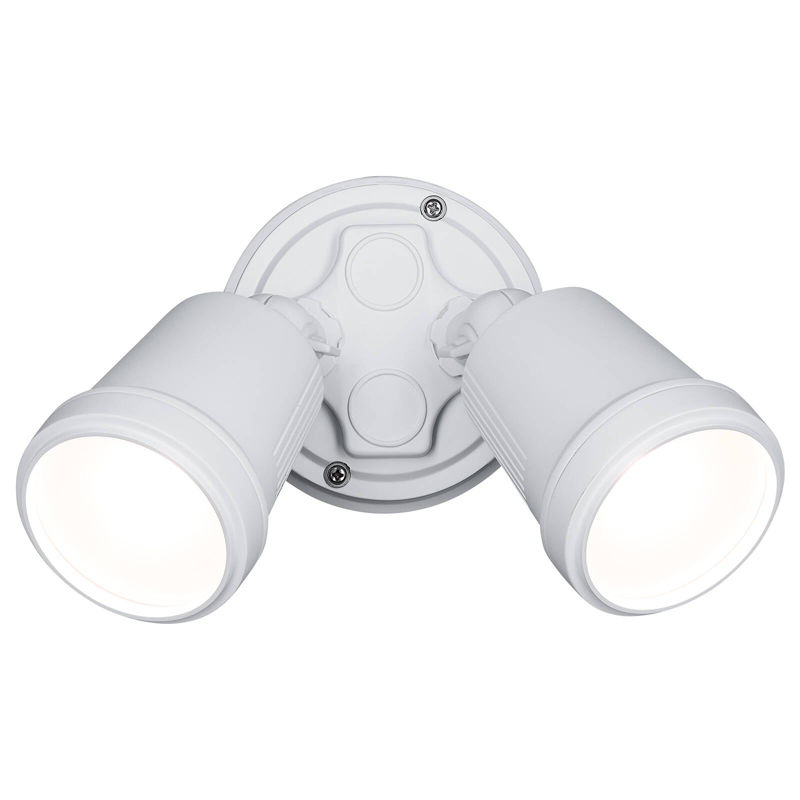 Brilliant Raptor III Twin 20W Outdoor Flood Light White, Adjustable Heads, Weather Resistant 22601/05