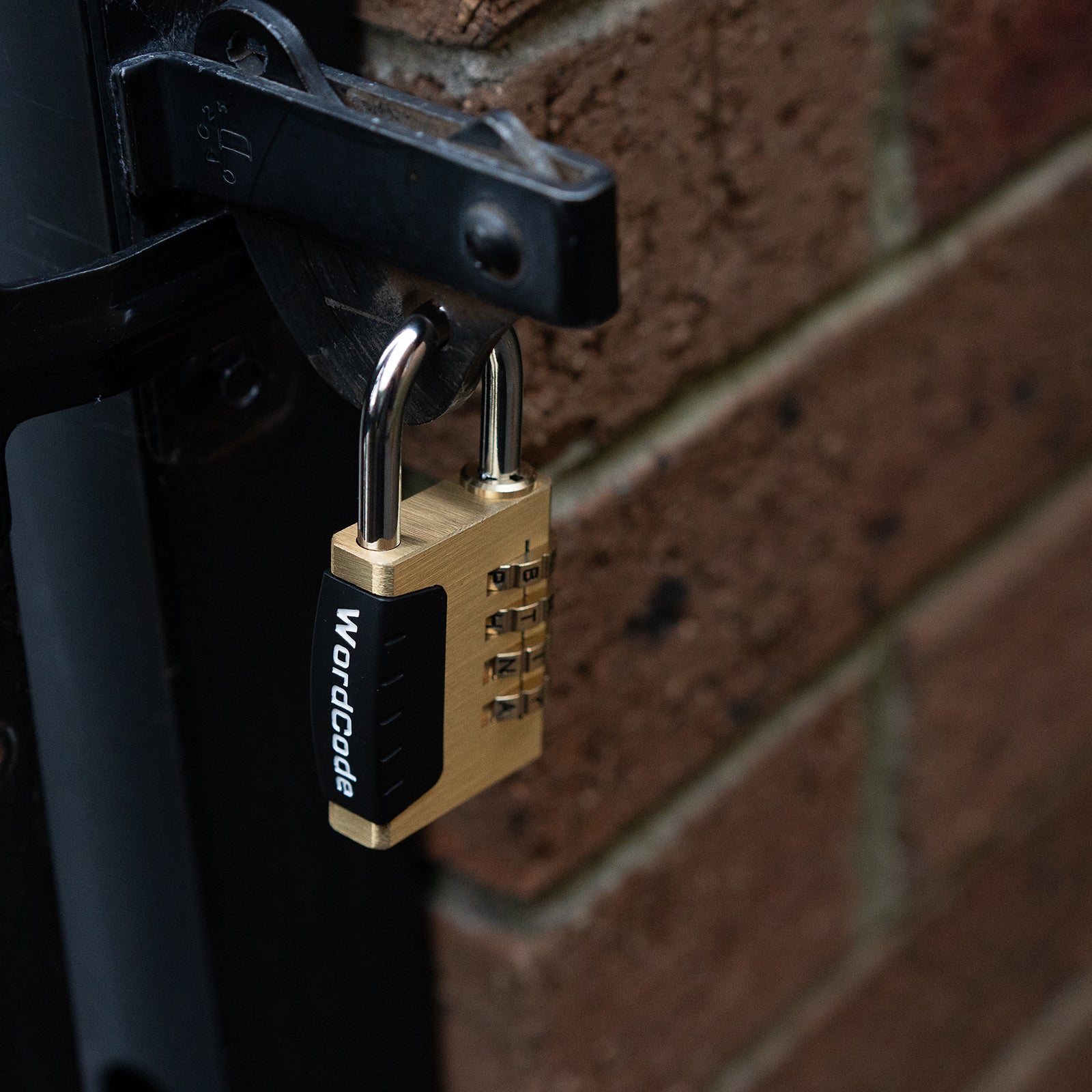 Wordcode 38mm Brass 4 Dial Resettable Combination Padlock
