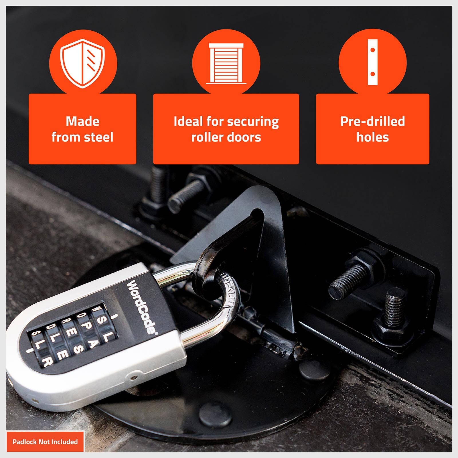 Taskmaster 100mm Black Matte Zinc Garage Door Floor Anchor