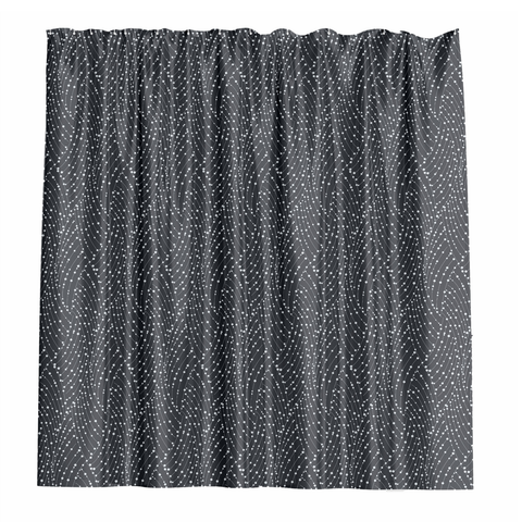 Barelli Long Drop Midnight Mist Polyester Shower Curtain 210 x 180cm 12 Rings