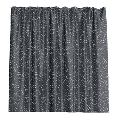 Barelli Long Drop Midnight Mist Polyester Shower Curtain 210 x 180cm 12 Rings