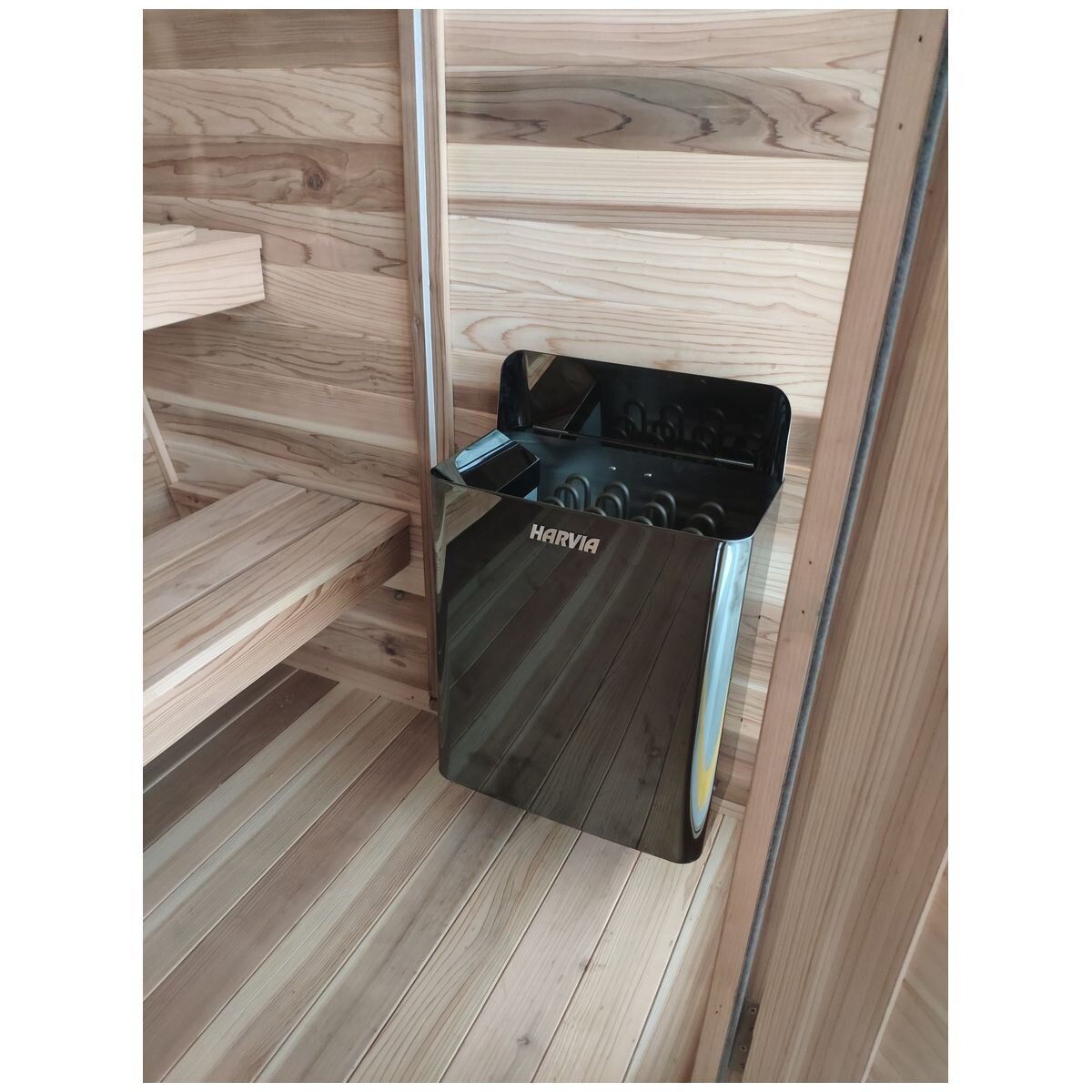 Revel Solaris 3-4 Person Traditional Sauna Cabin - Harvia Heater, Tempered Glass Door - R-TR-CABIN-3P