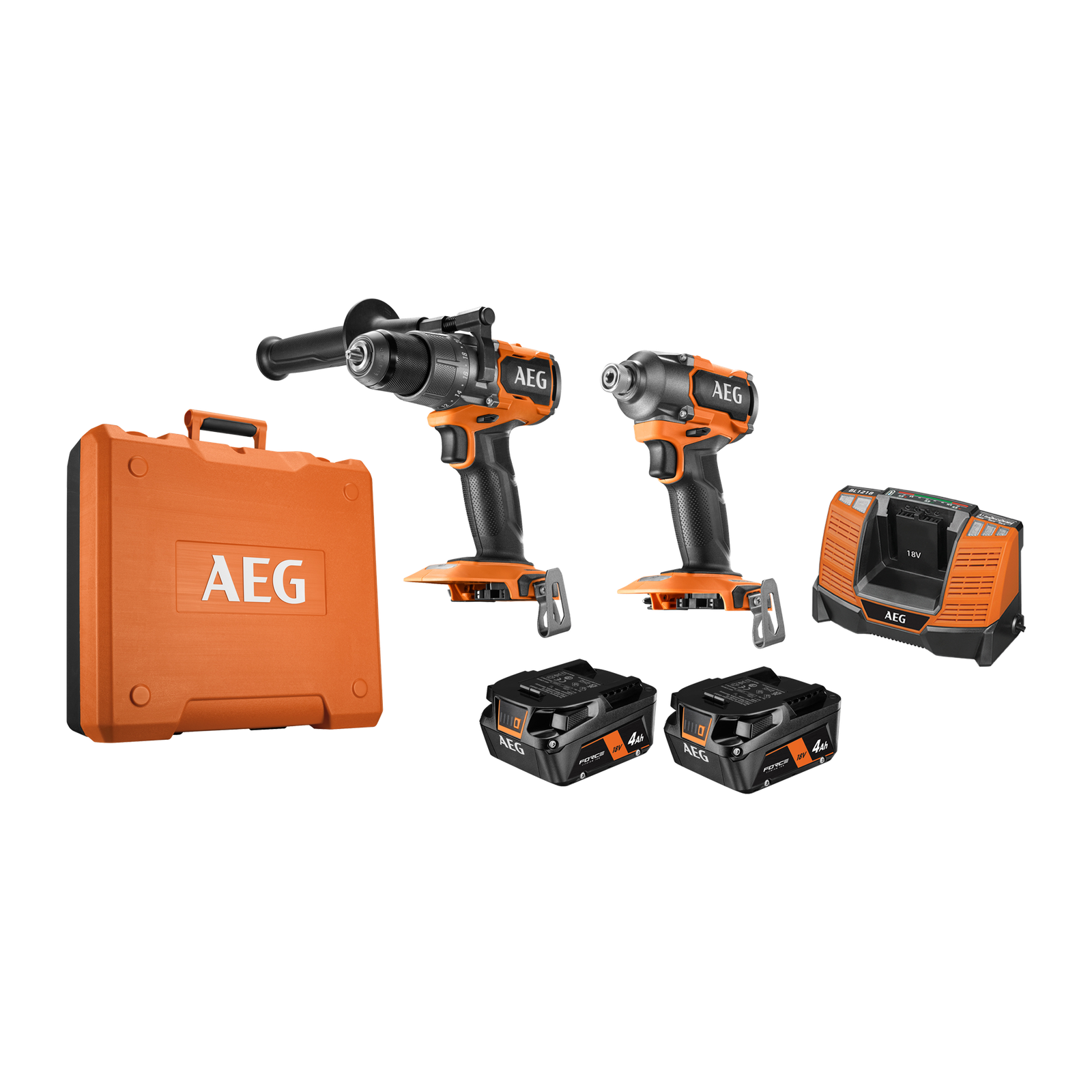 AEG 18V 4.0Ah 2-Piece Brushless FORCE Combo Kit with Hammer Drill A18X2BA142C