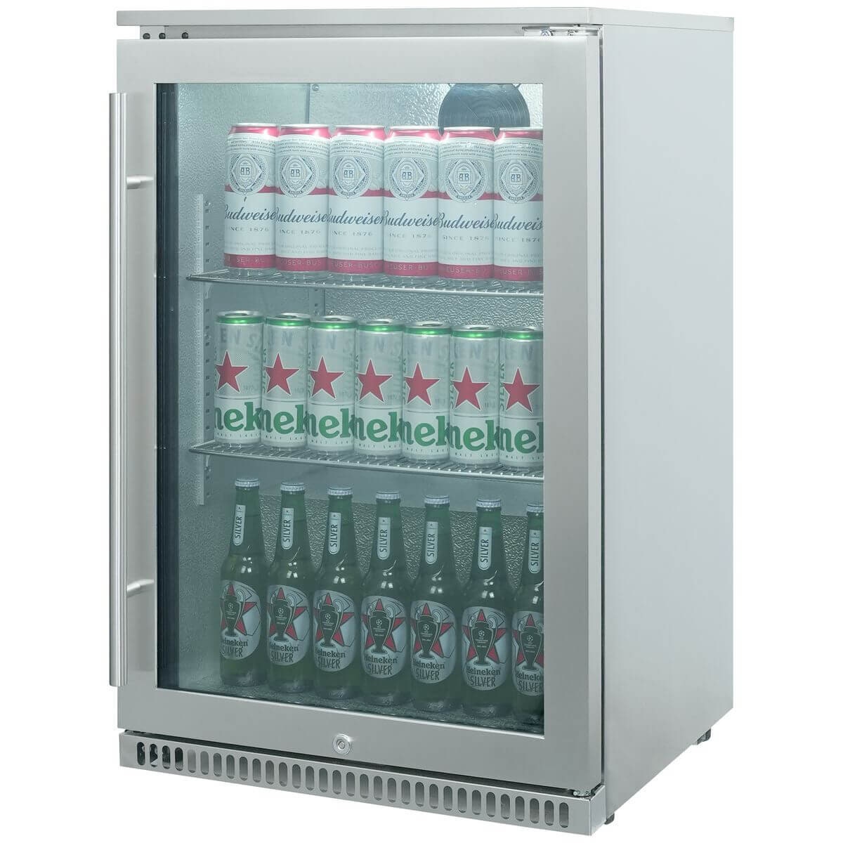 Bosston Grills 118L single door alfresco fridge - 304 stainless steel, right hinge, lockable - NAPSDRH