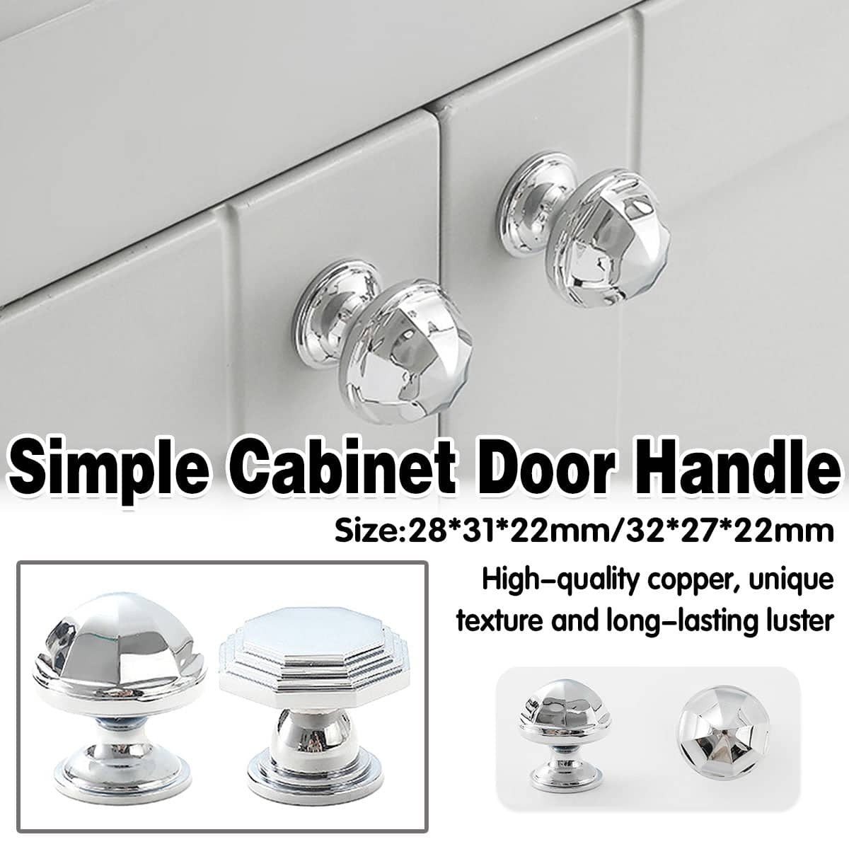 Cabinet Knob in Bright Silver Copper, Single Hole - Dome - view 2