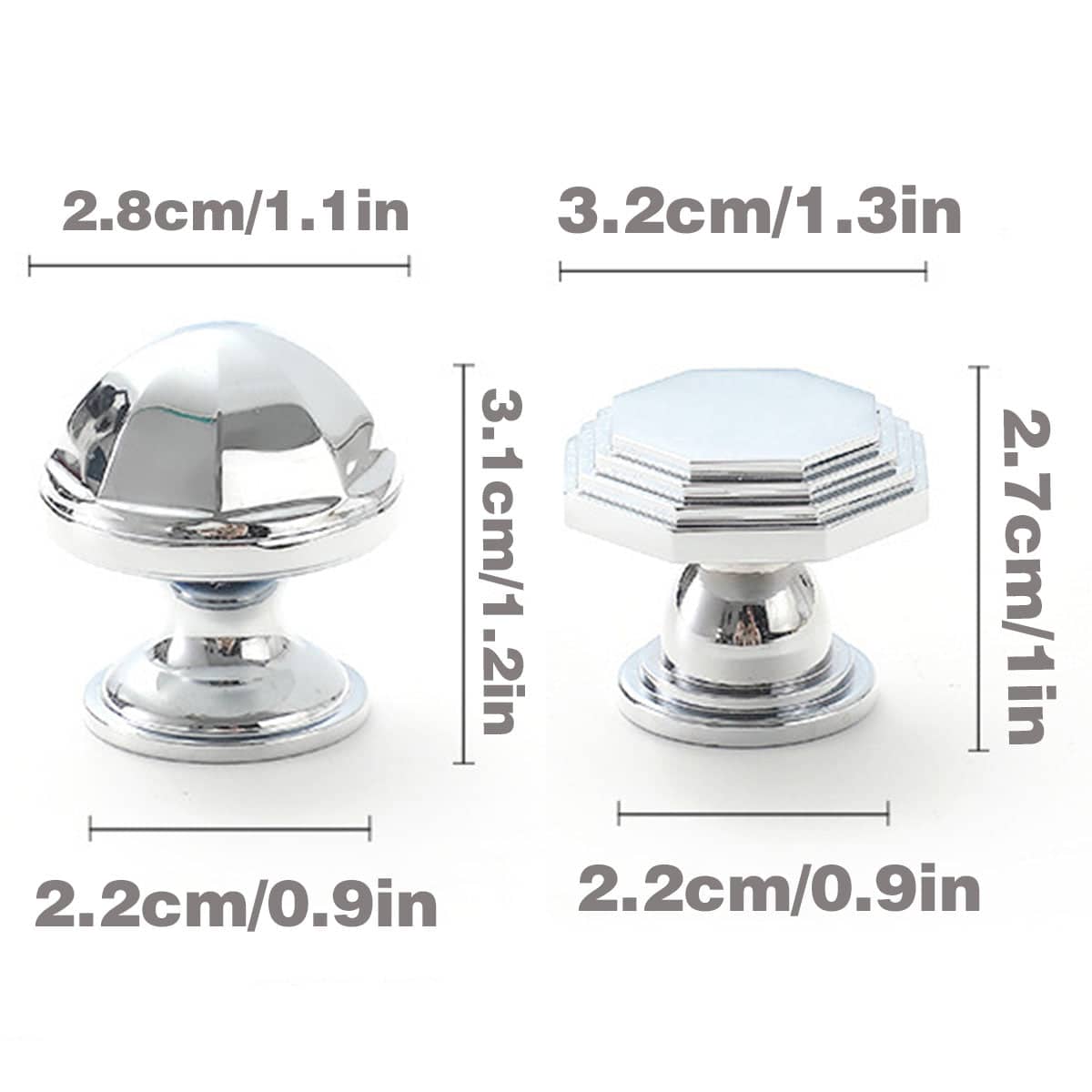 Cabinet Knob in Bright Silver Copper, Single Hole - Dome - view 4