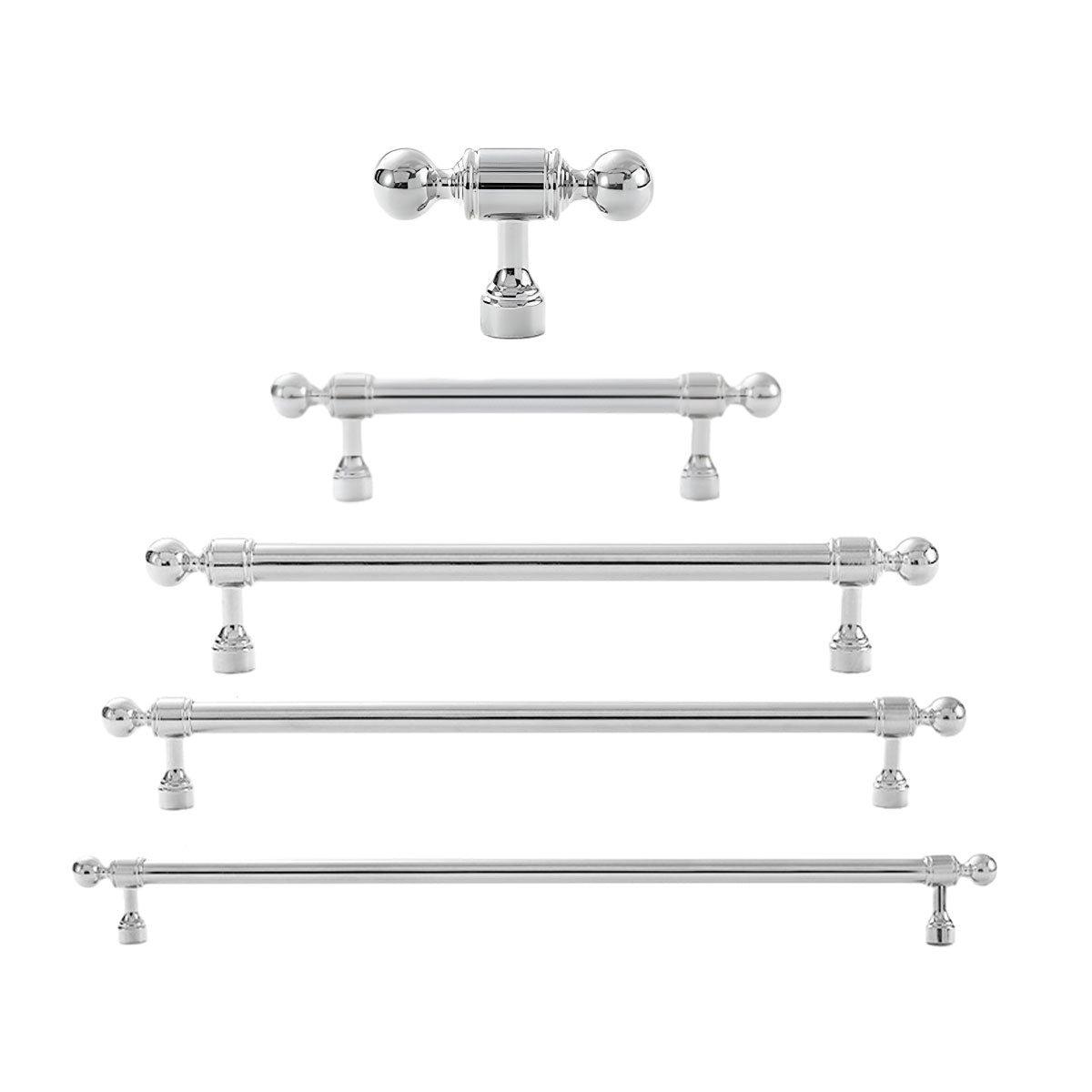 Cabinet Pull Handle in Polished Silver - 224 mm Hole Spacing - view 3