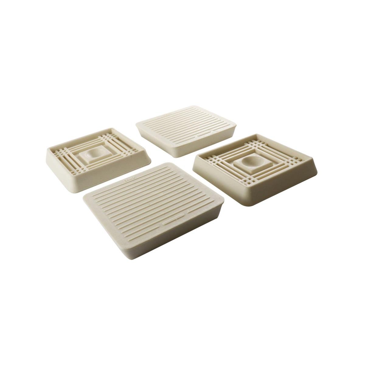 Surface Gard Almond Square Rubber Base Castor Cup 4 Pack - 51mm - SuperSaverAU - view 1