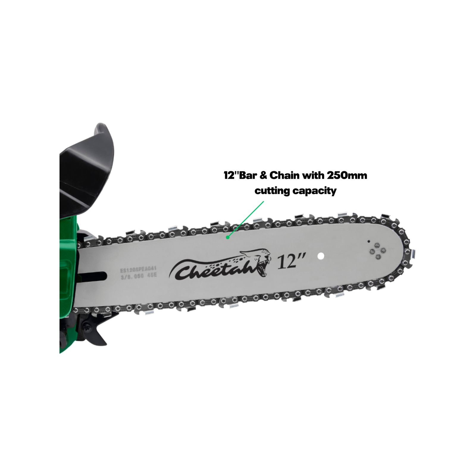 Cheetah 12 Inch 2-Stroke 25.4cc Chainsaw, 30.5cm Bar, 3/8" LP Chain 1697581