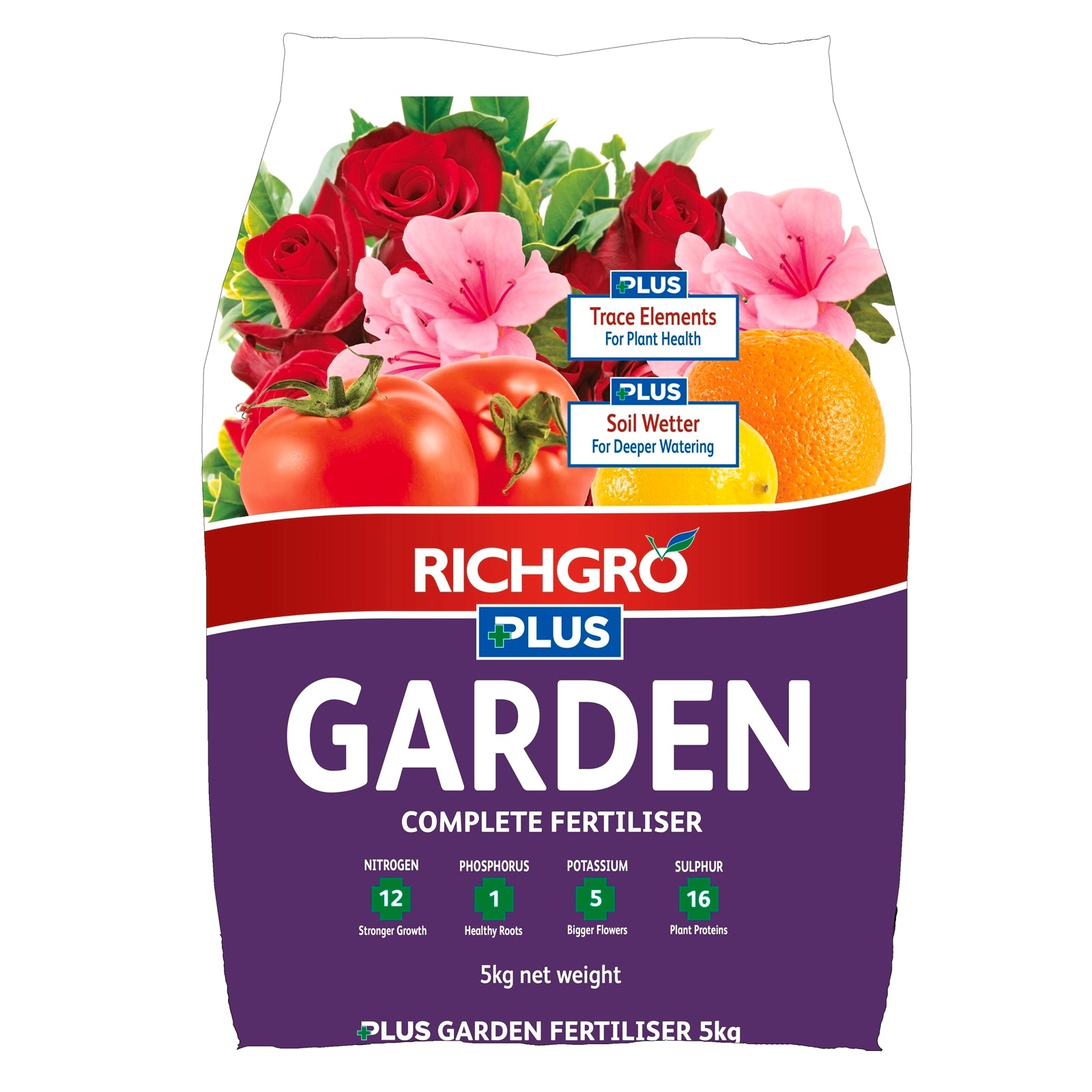 Richgro Plus Garden Complete Fertiliser 5kg, Added Wetting Agent & Trace Elements