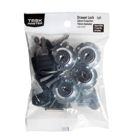 Taskmaster 19 x 20mm Steel Drawer Lock - Keyed Alike