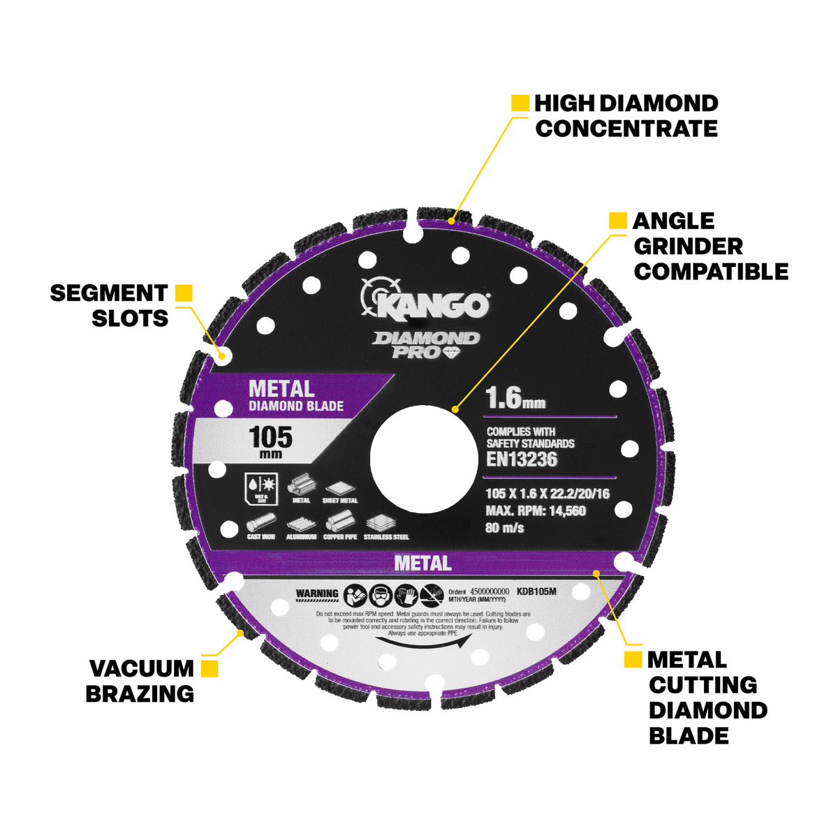 Kango 115mm Metal Diamond Blade - High Efficiency Cutting Tool - Durable - SuperSaverAU - view 2