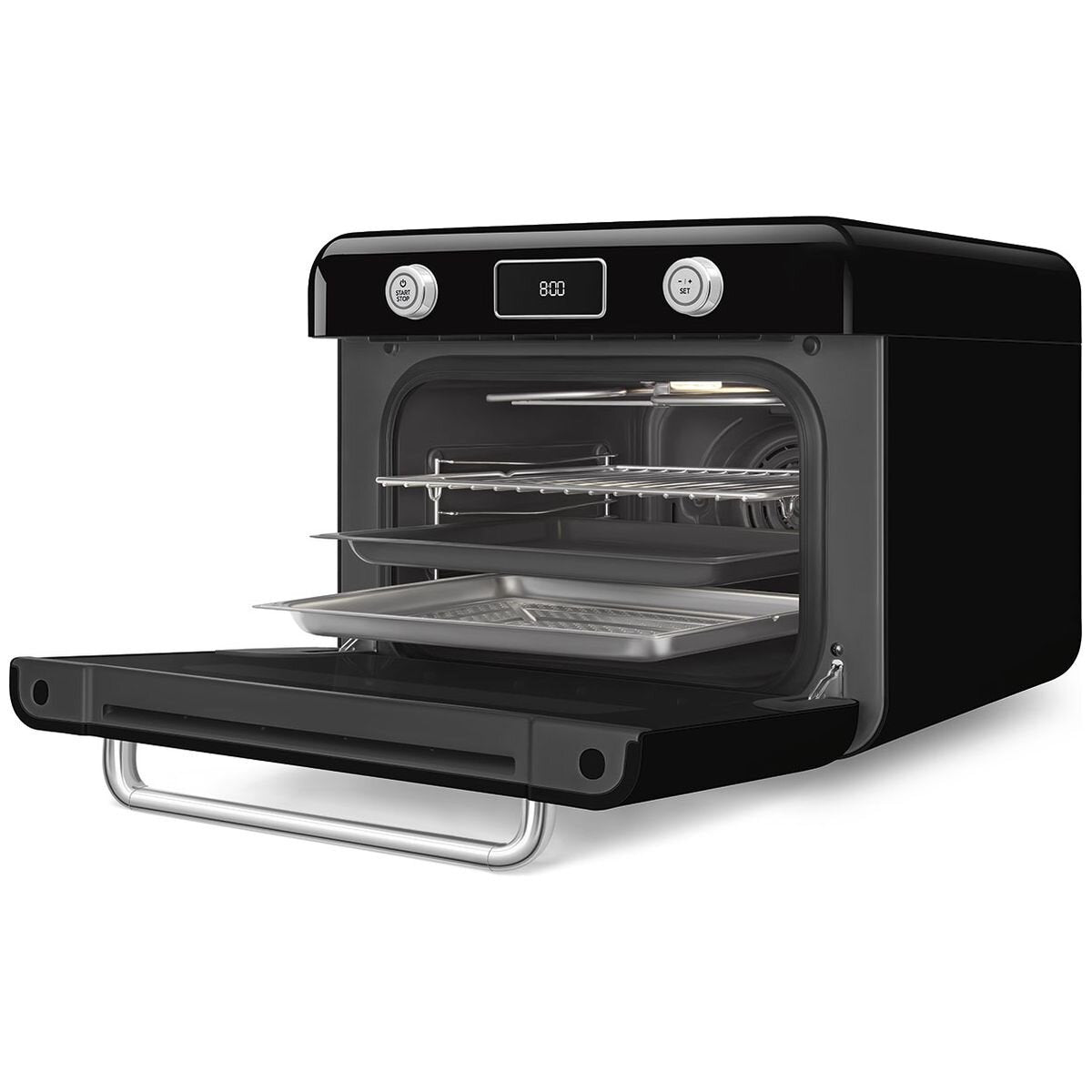Smeg Retro Style Benchtop Combi-Steam Oven 30L - Galileo Combi-Steam, Black Finish - COF01BLAU