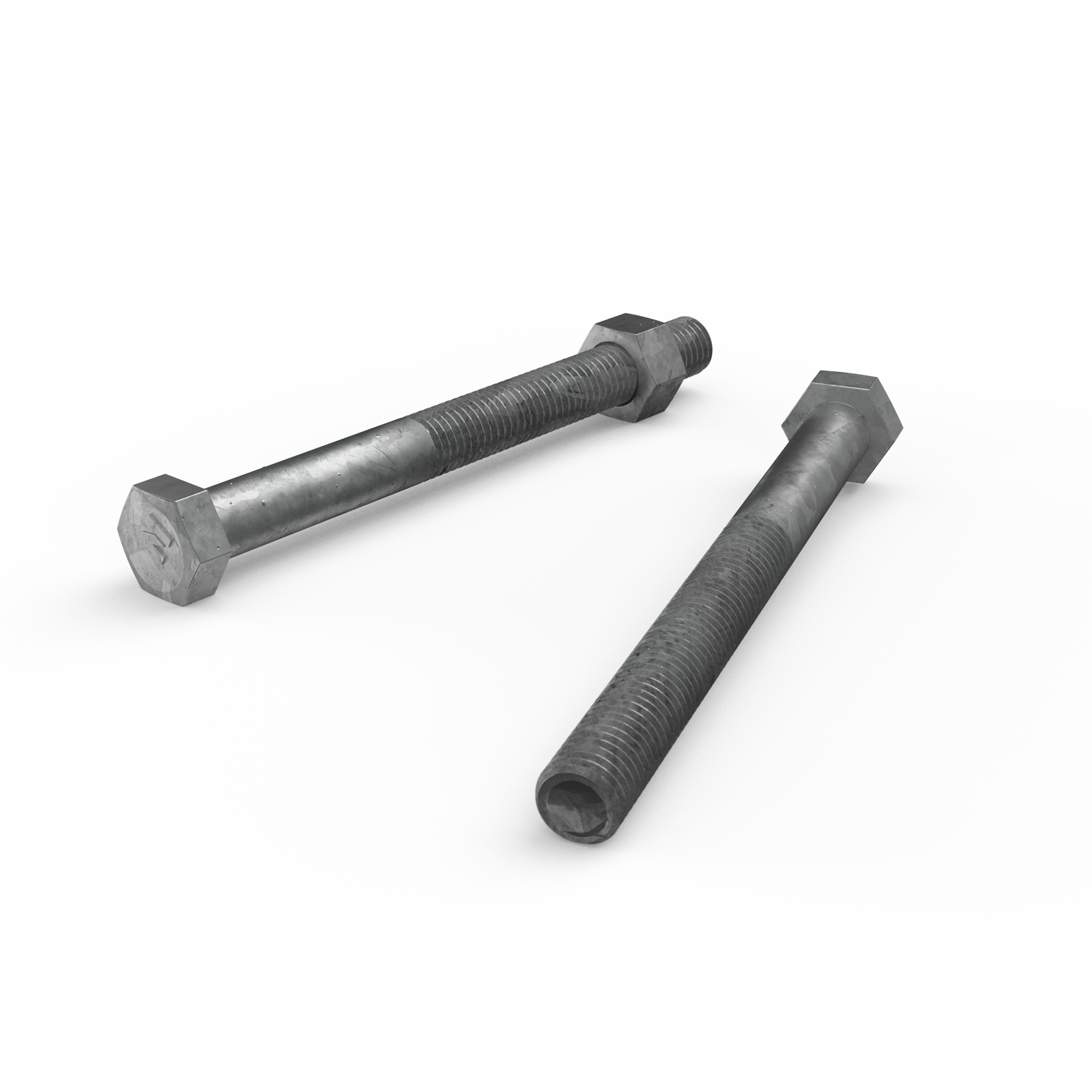 Zenith M12 x 130mm Hot Dip Galvanised Hex Head Bolt and Nut - 4.6 Grade Steel