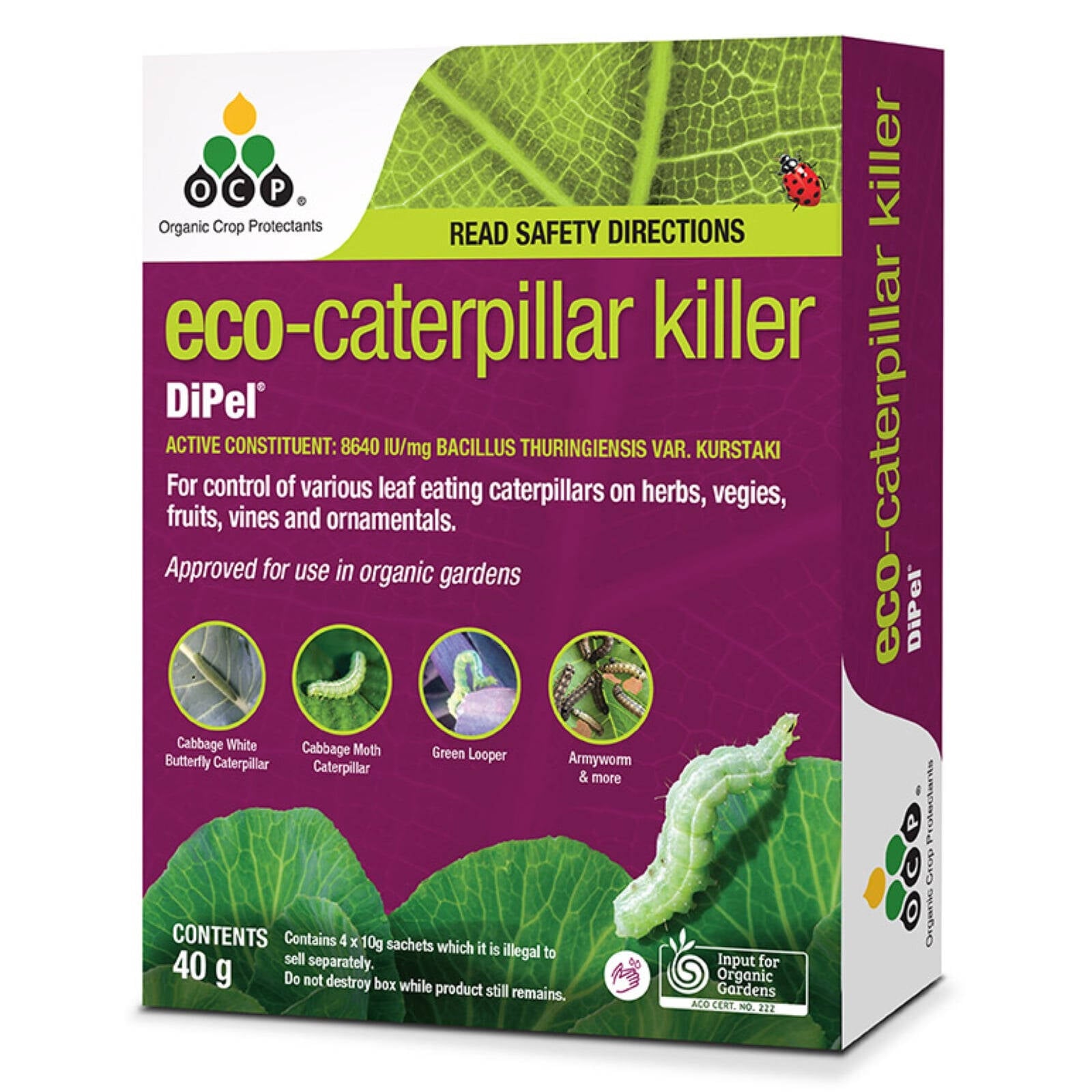 OCP Eco-Caterpillar Killer 40g Powder Pet and Livestock Friendly