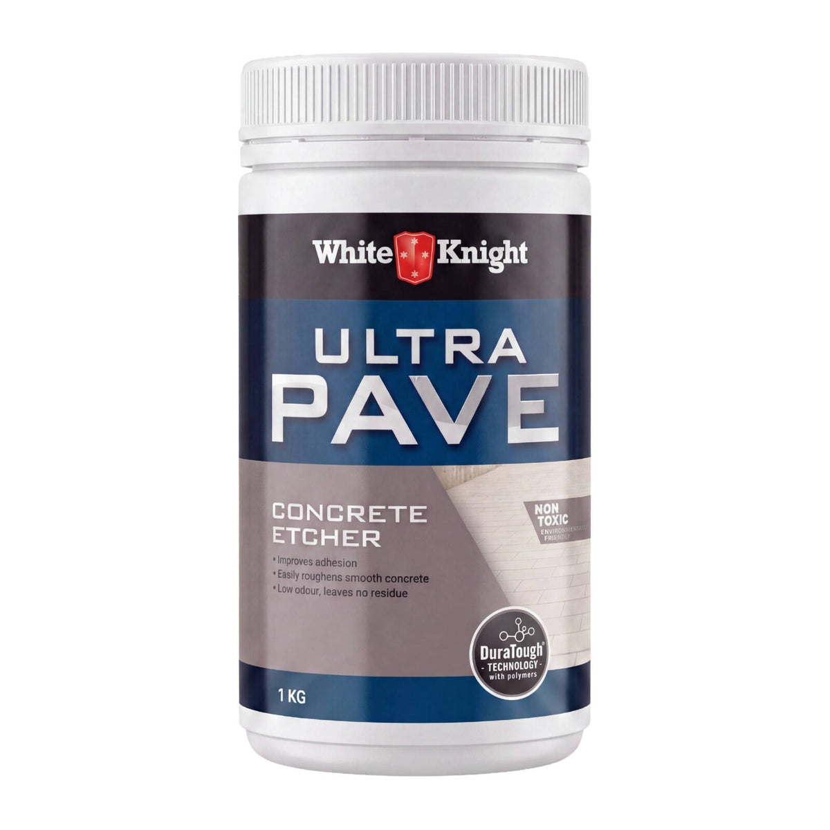 White Knight Ultra Pave 1kg Concrete Etcher - Surface Prep for Paving & Concrete Paint, 40m2/L