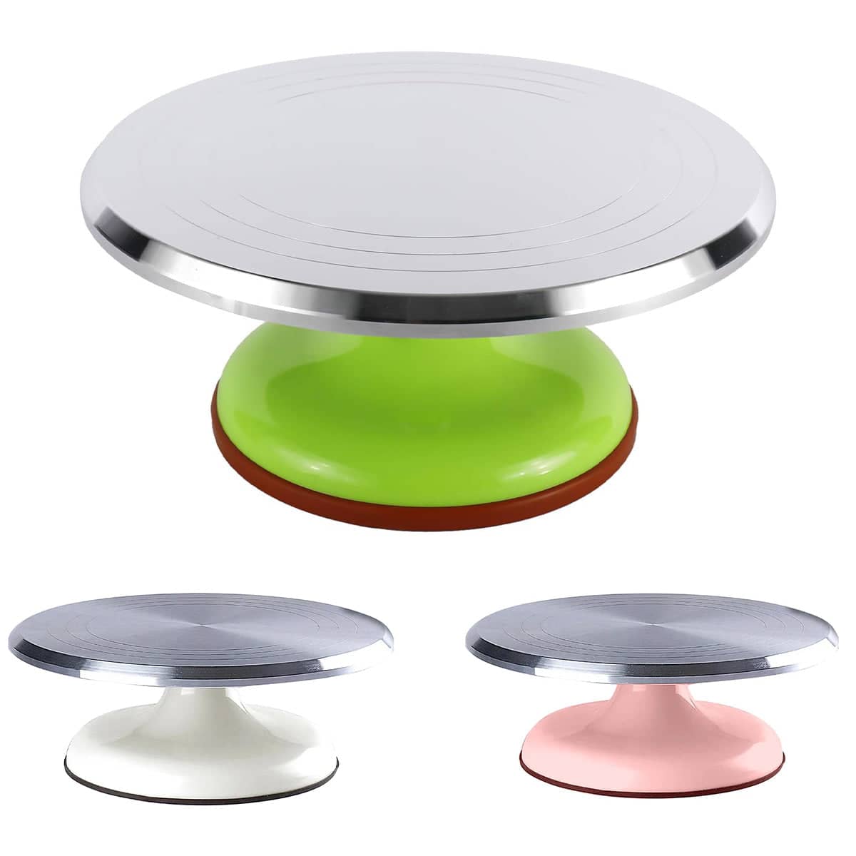 Cake Decorating Turntable with Aluminium-Alloy Top - Pink - view 3