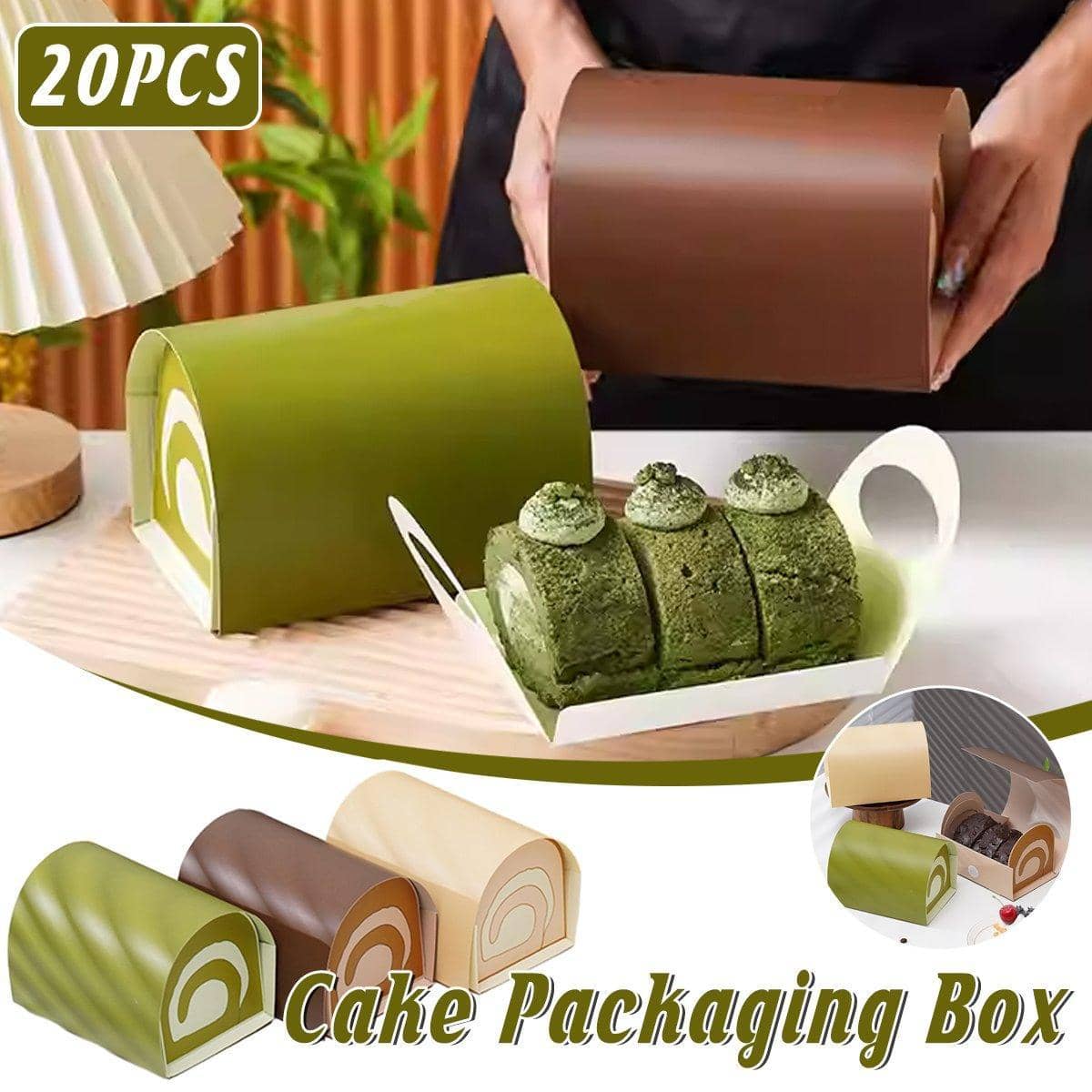 Cake Roll Baking Boxes, Pack of 20 - Brown - view 2