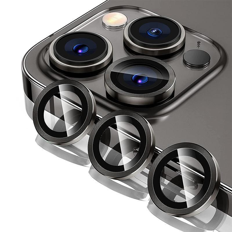 Camera Lens Protector for iPhone 14/14 Plus Metal Ring - Black