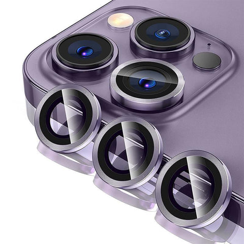 Camera Lens Protector for iPhone 14/14 Plus Metal Ring - Purple