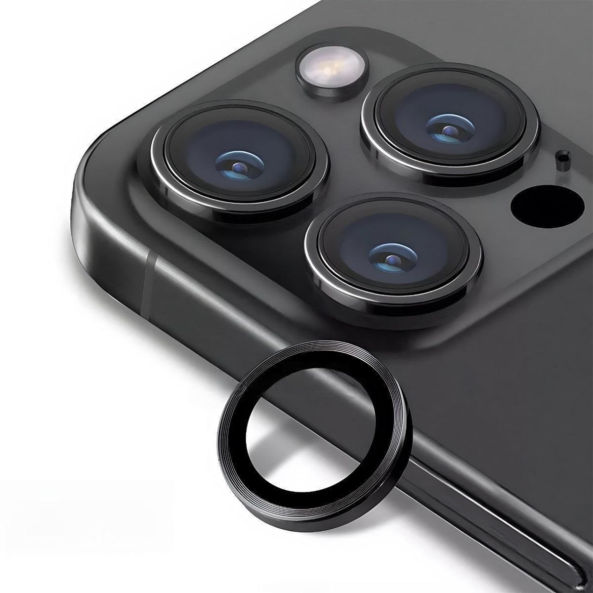 Camera Lens Protector Metal and Glass for iPhone 14 Pro/Pro Max - Black - view 14
