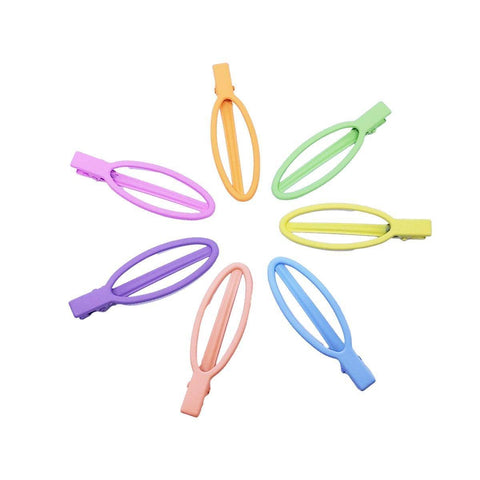 Candy Colour Hair Clips, Pack of 7 - Leaf Shape