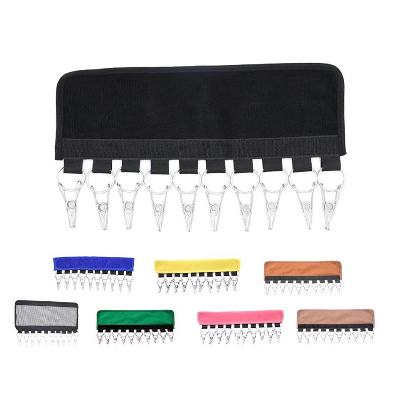 Cap Organiser Hanger 10 Clip Hat Rack for Door and Wardrobe - Black Grid - view 3