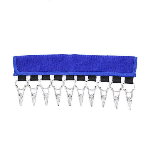 Cap Organiser Hanger 10 Clip Hat Rack for Door and Wardrobe - Blue