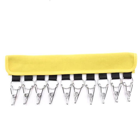 Cap Organiser Hanger 10 Clip Hat Rack for Door and Wardrobe - Yellow