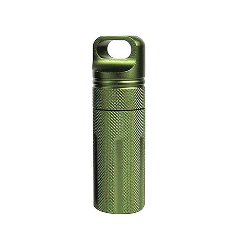 Capsule Storage Bottle in Aluminium Alloy, Single - Green