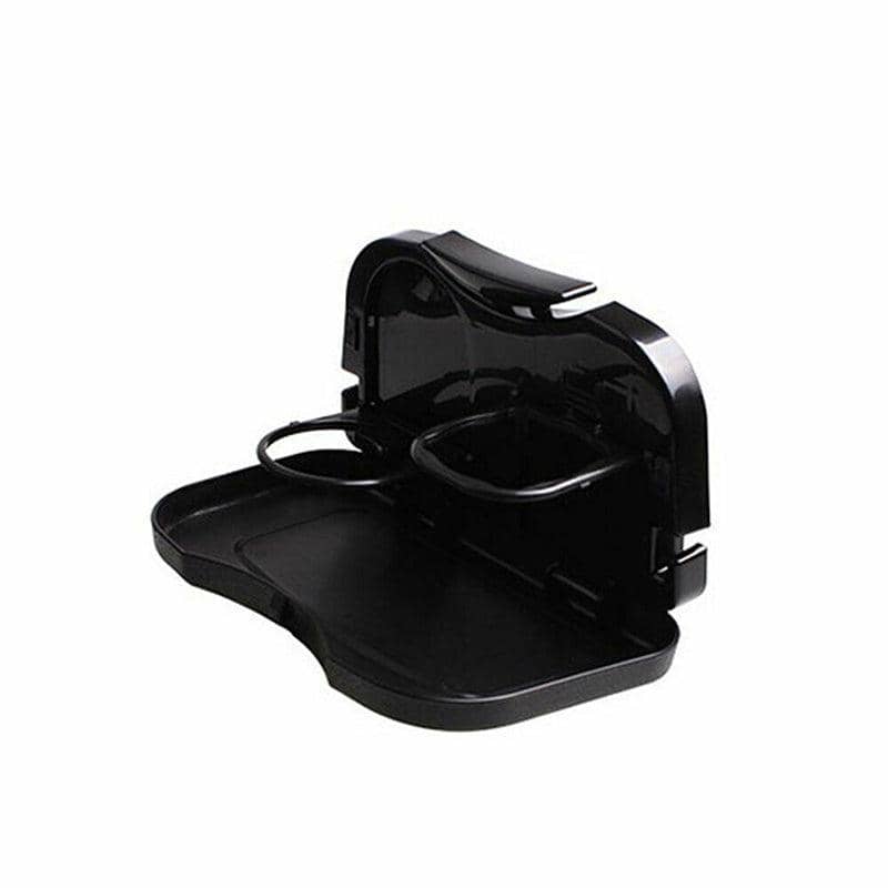 Car Back Seat Tray Table with Cup Holder, Foldable Drink and Food Stand, Black - view 2