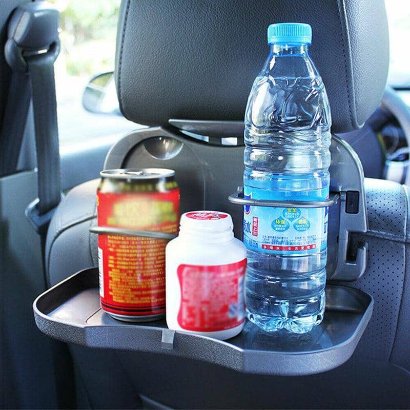 Car Back Seat Tray Table with Cup Holder, Foldable Drink and Food Stand, Black - view 5