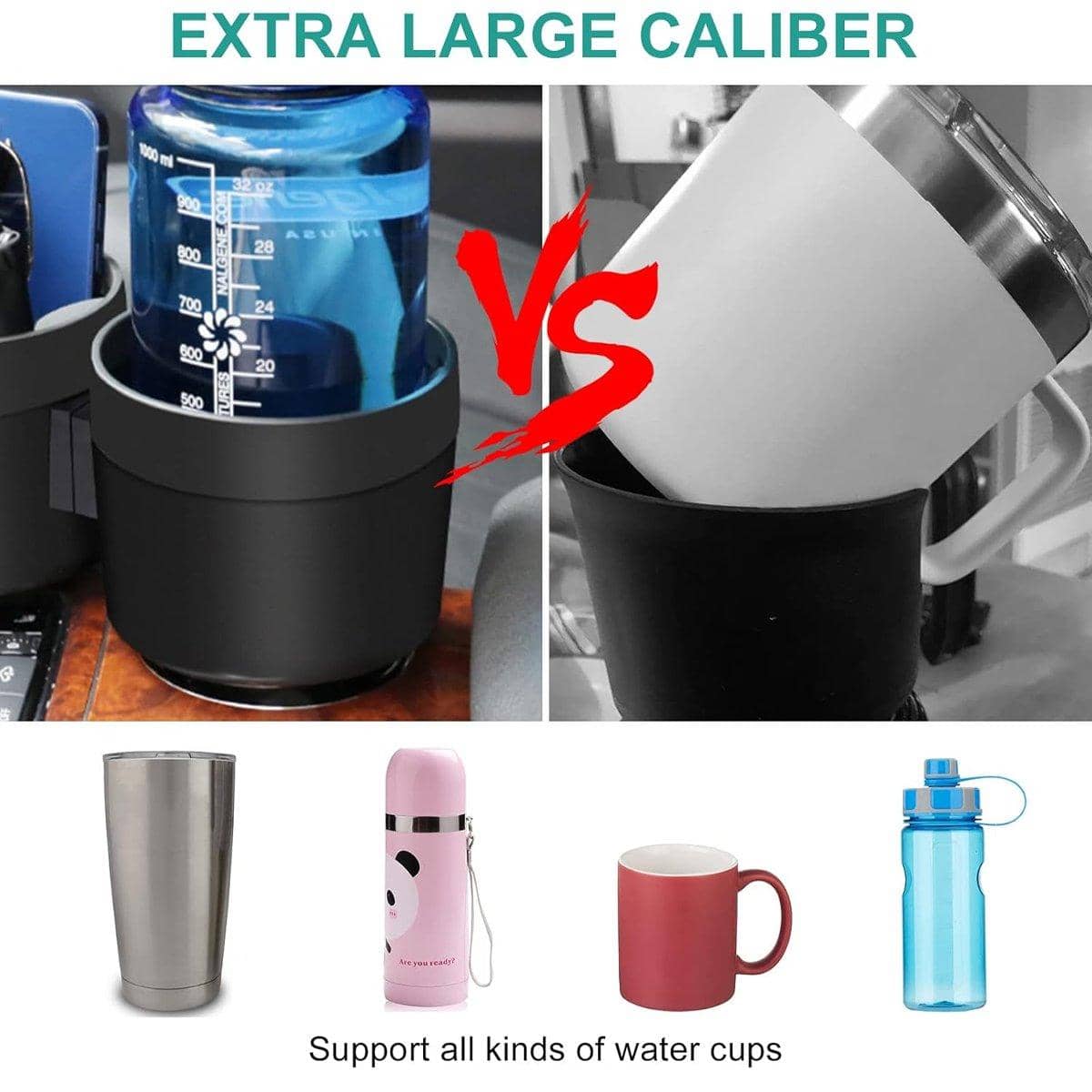 Car Cup Holder Organiser, Dual 2-In-1 Adjustable Drink Holder for Vehicles - view 5