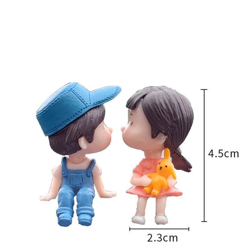 Car Dashboard Couple Ornament Set - Grey Boy and Girl - view 3