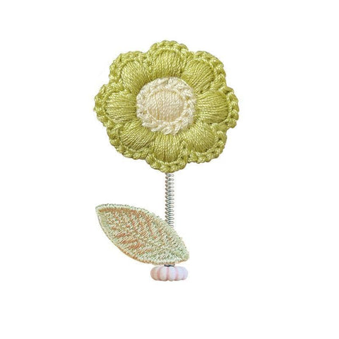 Car Dashboard Flower Ornament in Painted Resin - Green