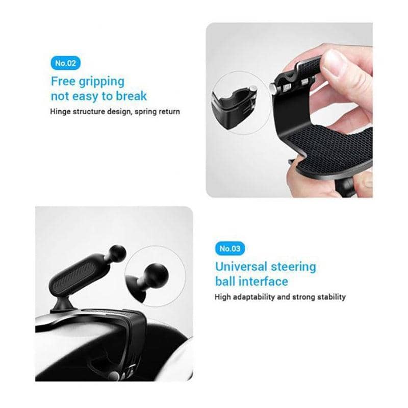 Car Dashboard Phone Holder Mount, 360-Degree Rotating Spring Clamp - view 5