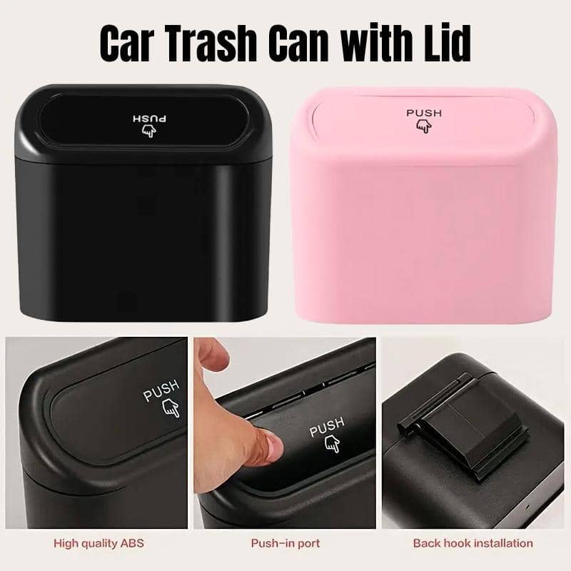 Car Door Wastebasket Multifunctional Storage Box Trash Bin Organiser - Black - view 2