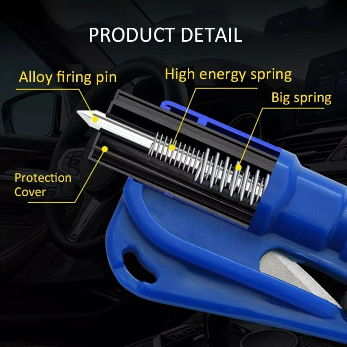 Car Emergency Escape Tool with Cutter and Whistle - Green - view 5