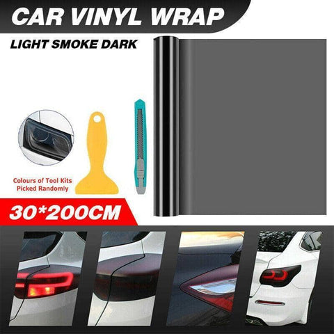Car Headlight Tint Vinyl Wrap Film - Smoke Grey, 30 x 200 cm