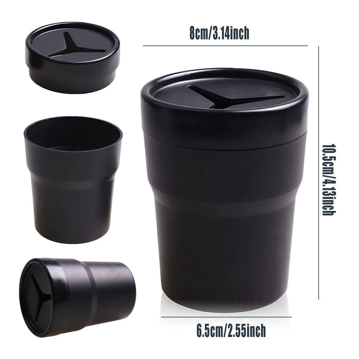 Car Mini Trash Cans for Cup Holders - Black, Pack of 2 - view 3
