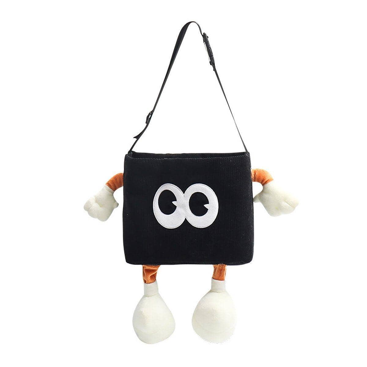 Car Rubbish Bin and Tissue Box Combo with Cartoon Design - Black