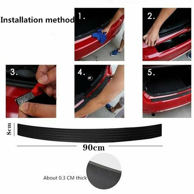 Car Trunk Rear Edge Protector Rubber Bumper Guard, 90 x 8 x 0.3 cm - view 3