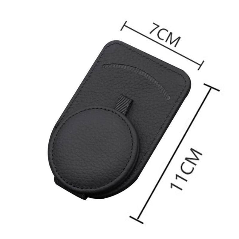 Car Visor Sunglasses Holder - Black, Faux Leather - view 2
