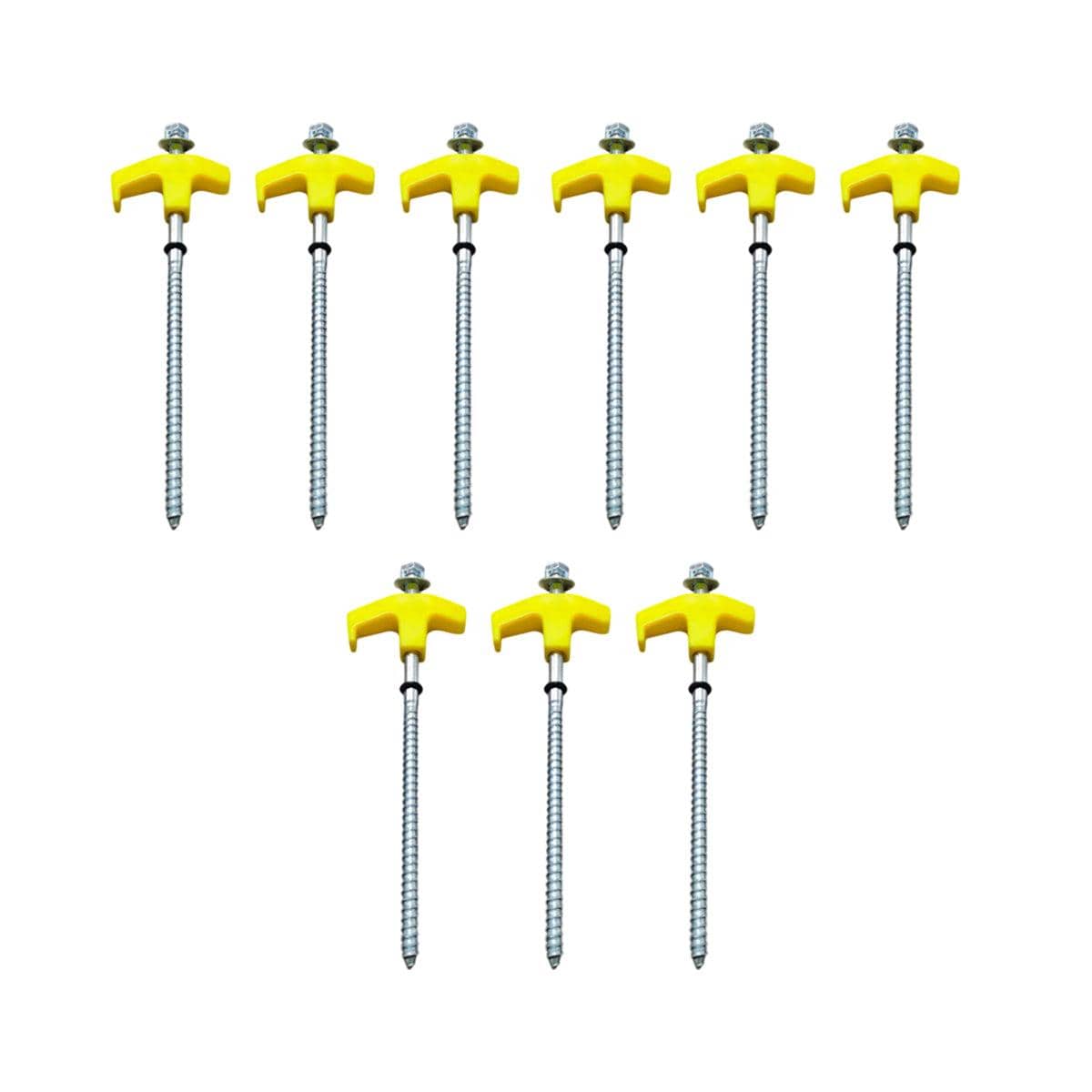 Carbon Steel Tent Pegs, Threaded Camping Stakes - M8 x 200, Pack of 9 - view 2