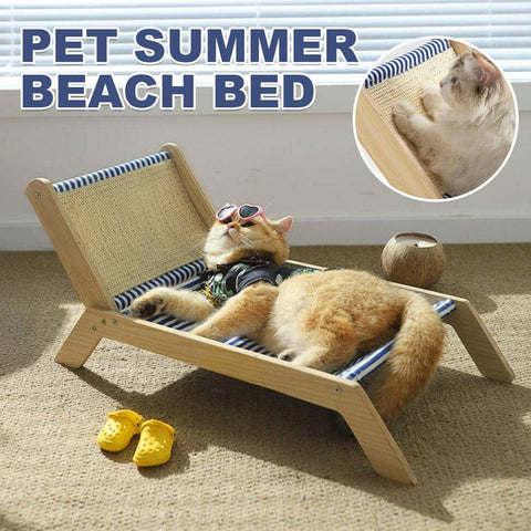 Cat Bed Summer Lounger with Hammock and Scratch Column