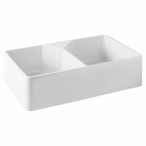Turner Hastings Chester Double Fireclay Butler Sink - White, Undermount, Tap Landing - 7408