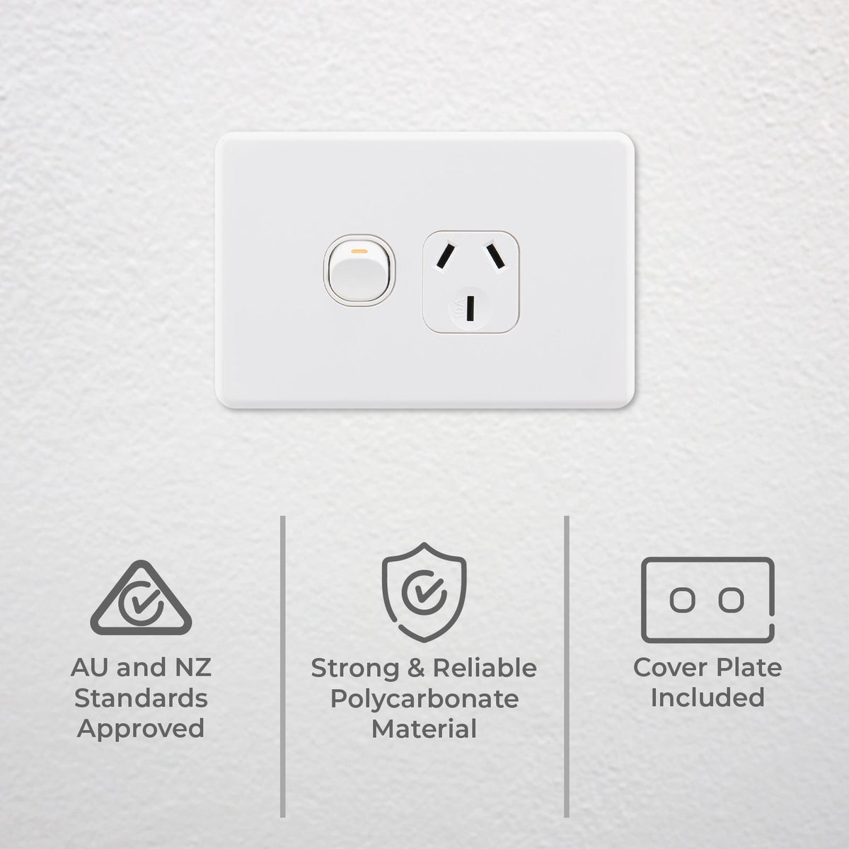 DETA X6 15 Amp Single Power Point White Polycarbonate 250V Heavy Duty