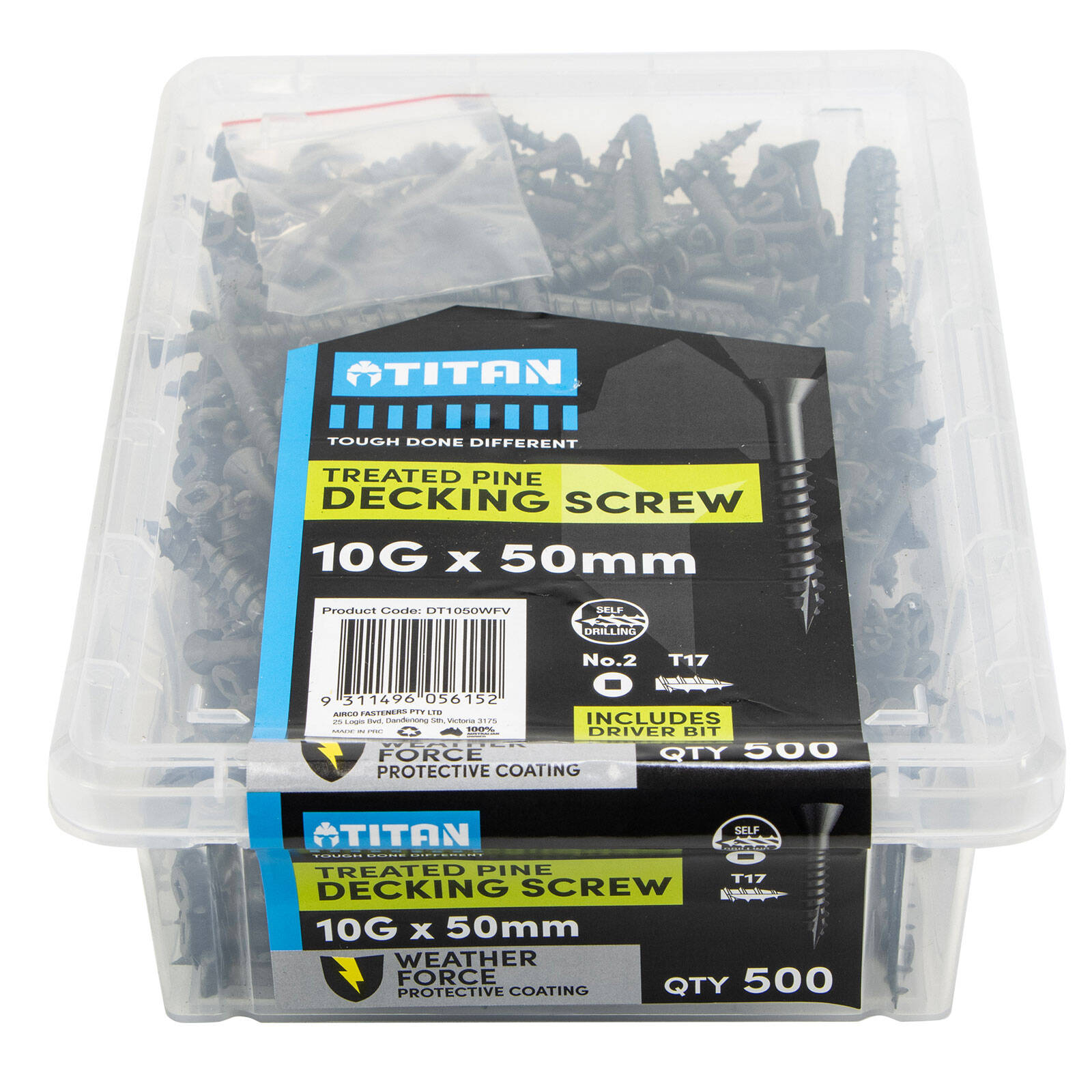 Titan 10G x 50mm Weather Force Treated Pine Decking Screw Type 17 - 500 Pack